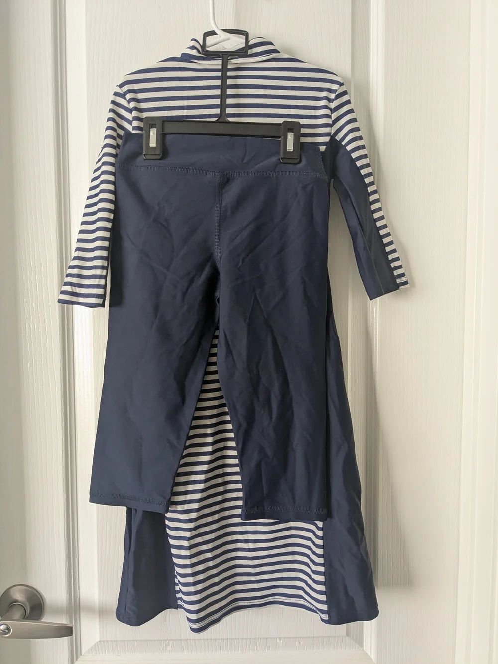 Girls Navy and White Striped Swim Dress 7-8